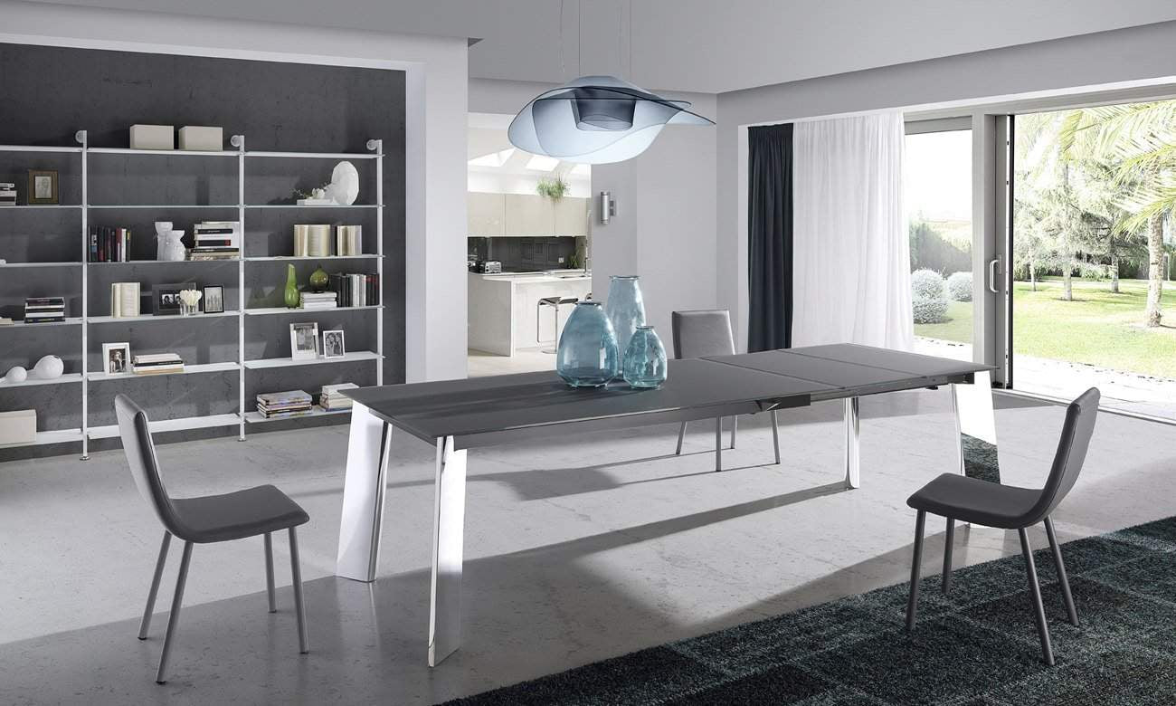 Mesa Comedor Fija o Extensible con pata cromada