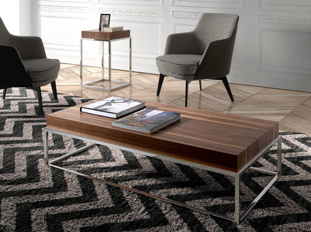 Mesa centro Patas de Acero y Tapa DM Colección Elegance