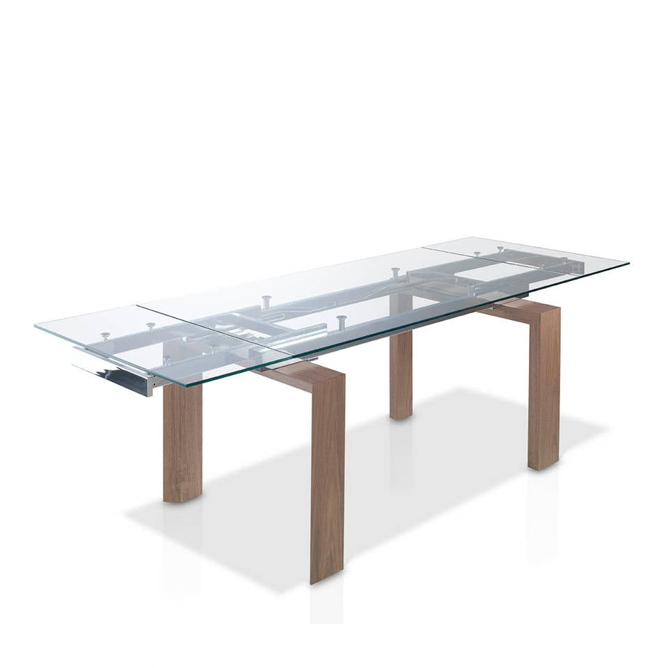 Mesa comedor Extensible Tapa Cristal Templado Colección Elegance