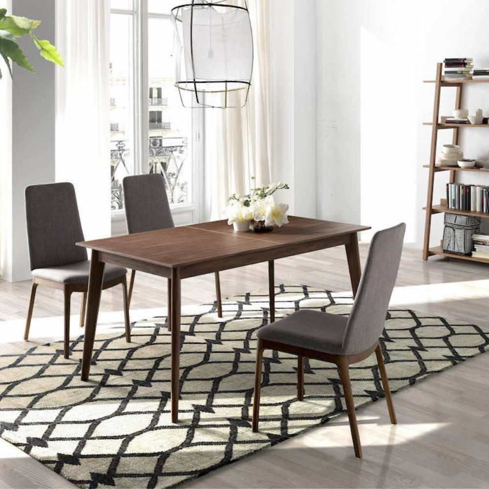 Mesa de comedor extensible de nogal modelo ELEDT706 Sidivani