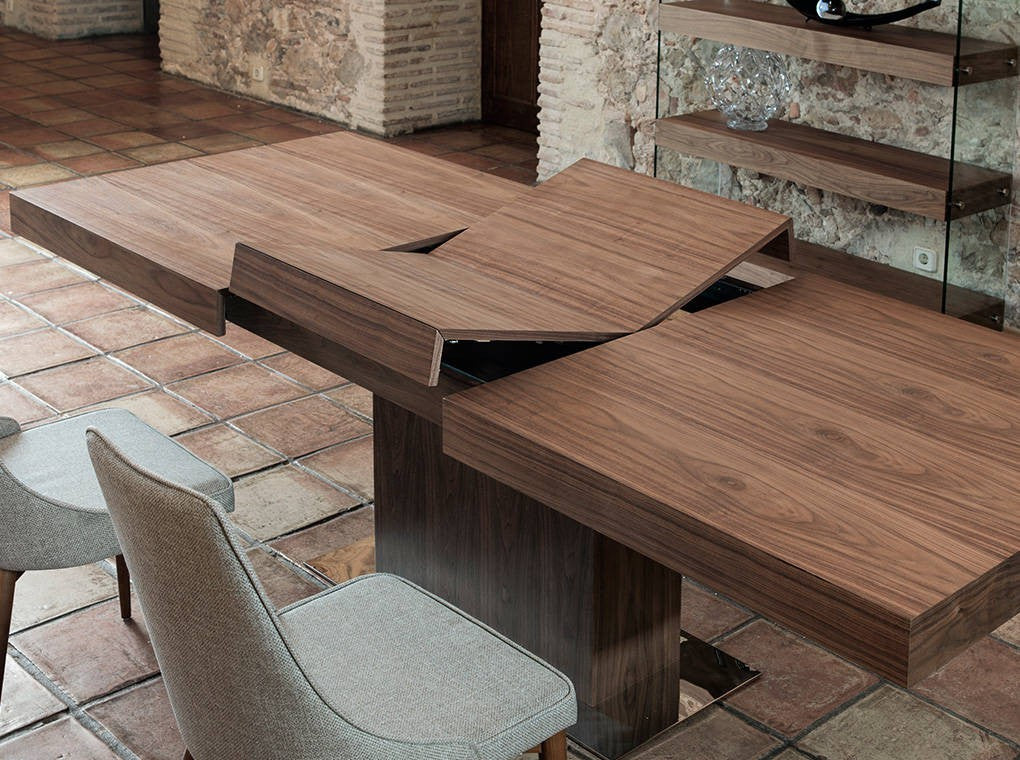 Mesa comedor Extensible Base de Acero Colección Elegance