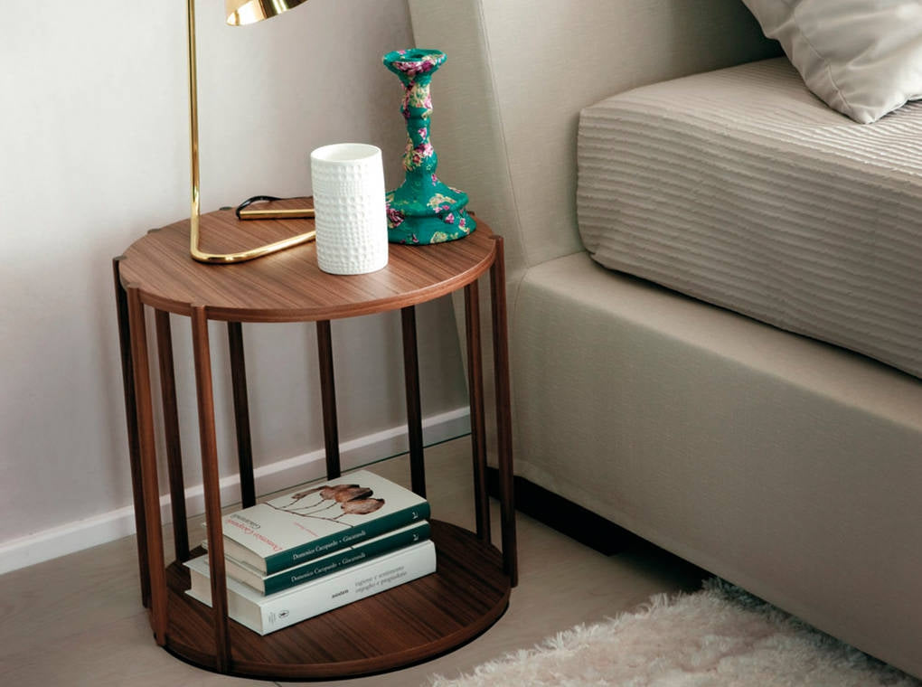 Mesa auxiliar Madera Chapada Nogal Colección Elegance