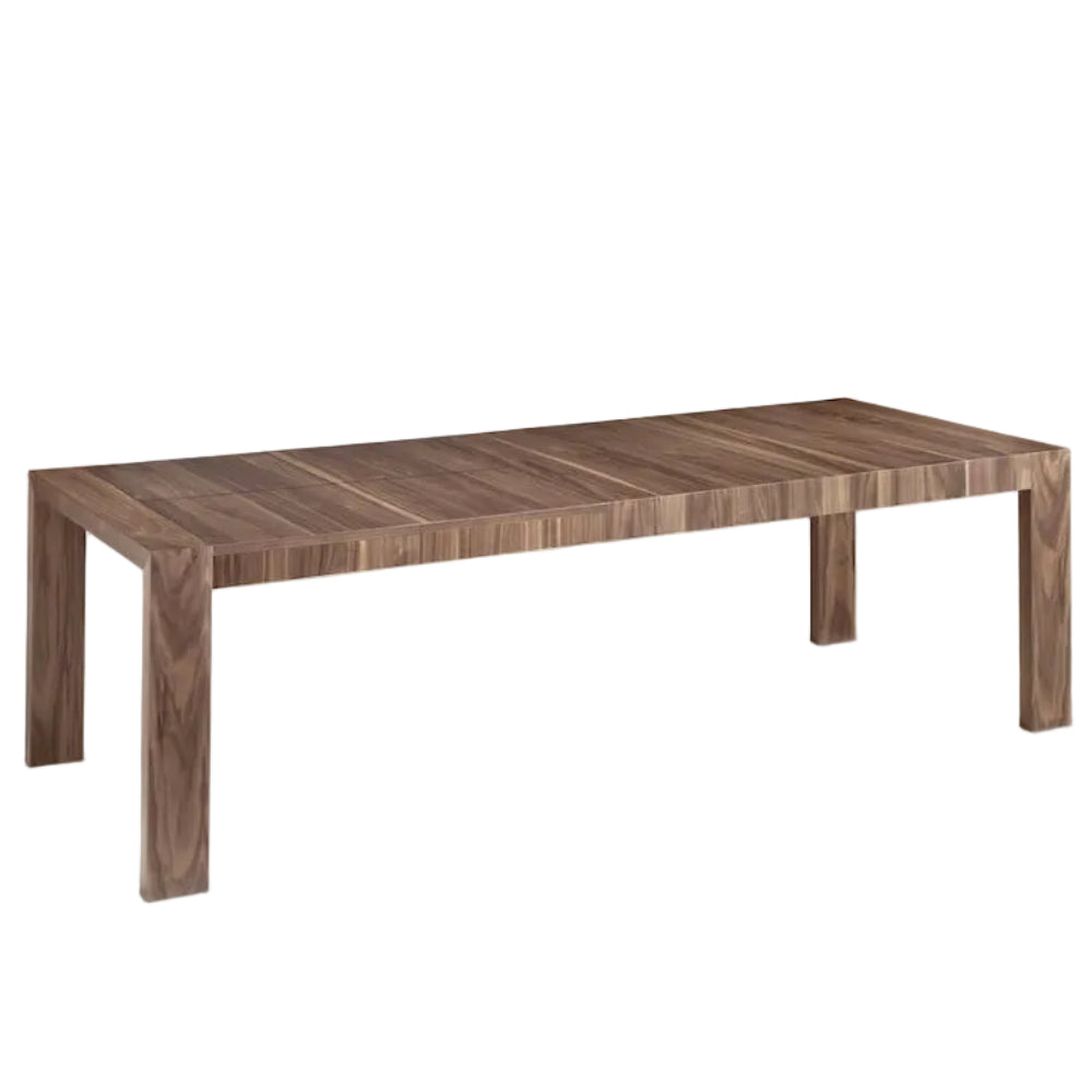 Mesa extensible de madera chapada en nogal con dos extensibles plegables modelo ELEGOB-N5303 Sidivani