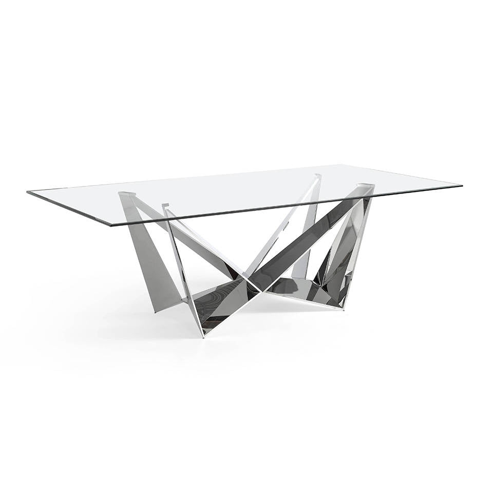 Mesa comedor Tapa Cristal Colección Elegance