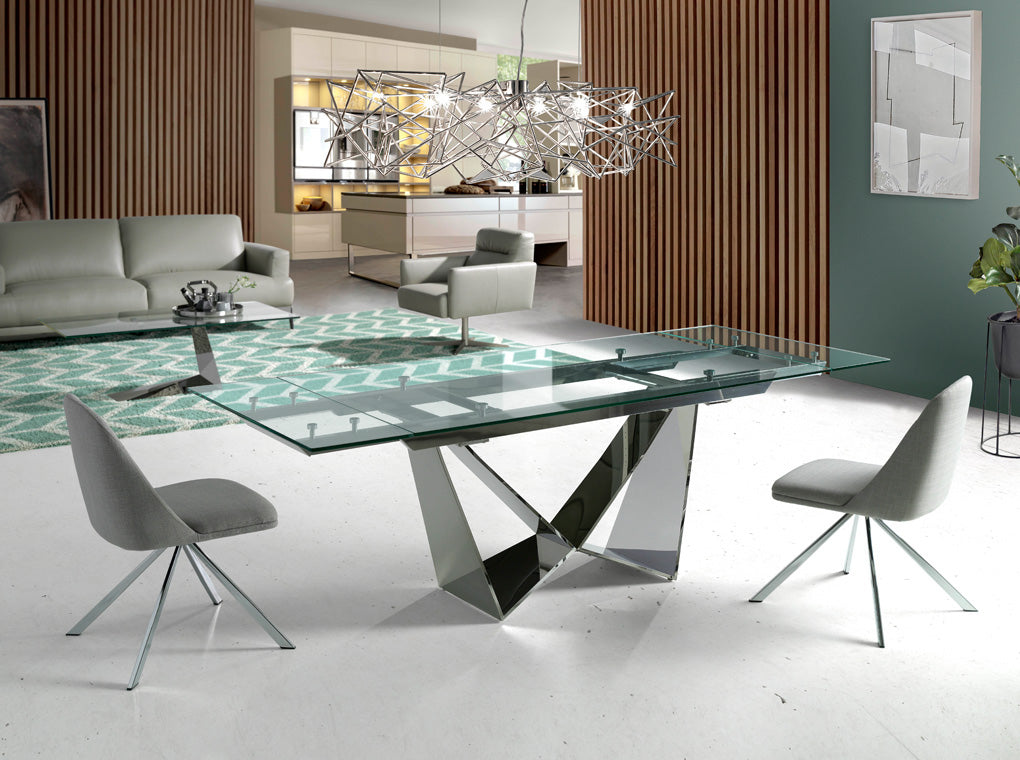 Mesa de comedor con Tapa Cristal Coleccion Elegance