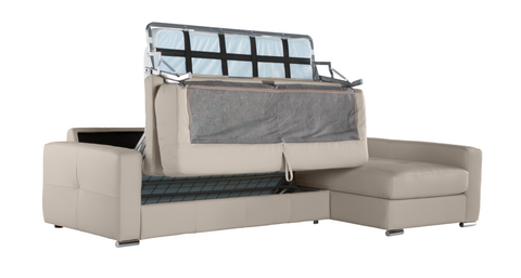 Chaiselongue con cama modelo SPASSIO en piel Blanco