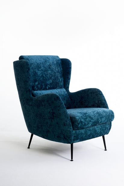 Butaca orejero de diseño  modelo ROCK tejido azul marino