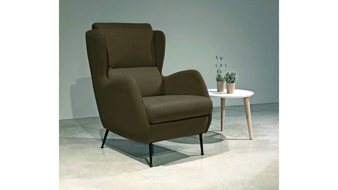 Butaca orejero de diseño  modelo ROCK tejido verde oliva