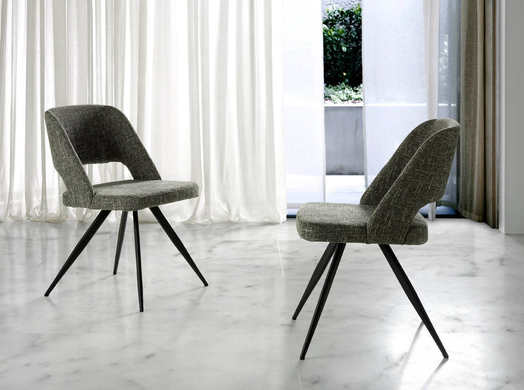 Silla comedor colección Elegance Acero Negro y Piel o Tela