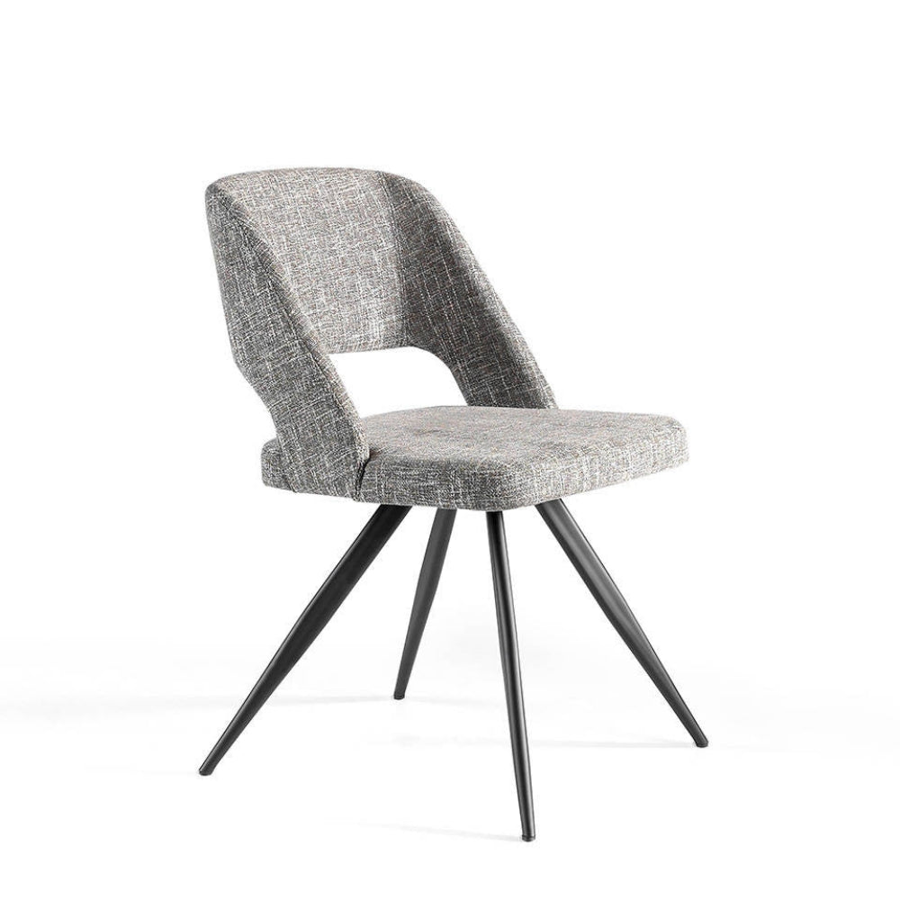 Silla comedor colección Elegance Acero Negro y Piel o Tela
