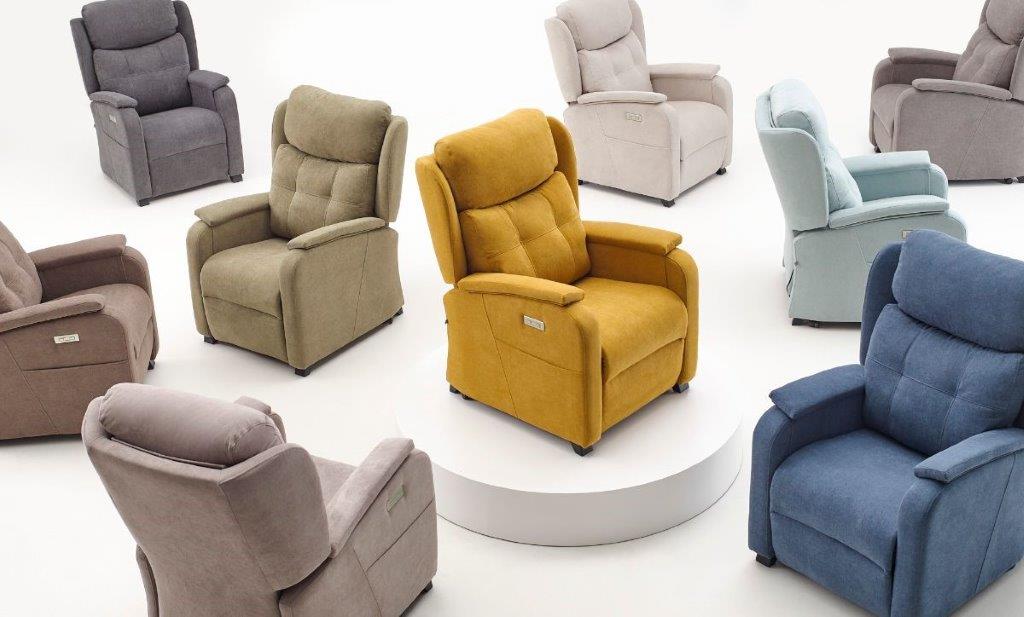Sillón relax eléctrico ( 1 motor ) modelo TREBOL en tela