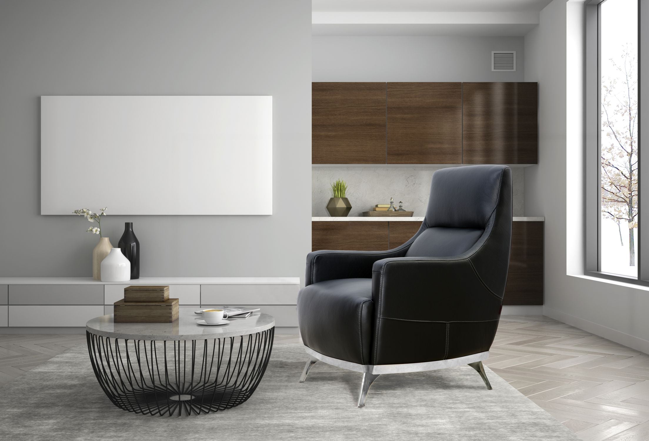 Sillón de diseño Modelo BEATLE en piel