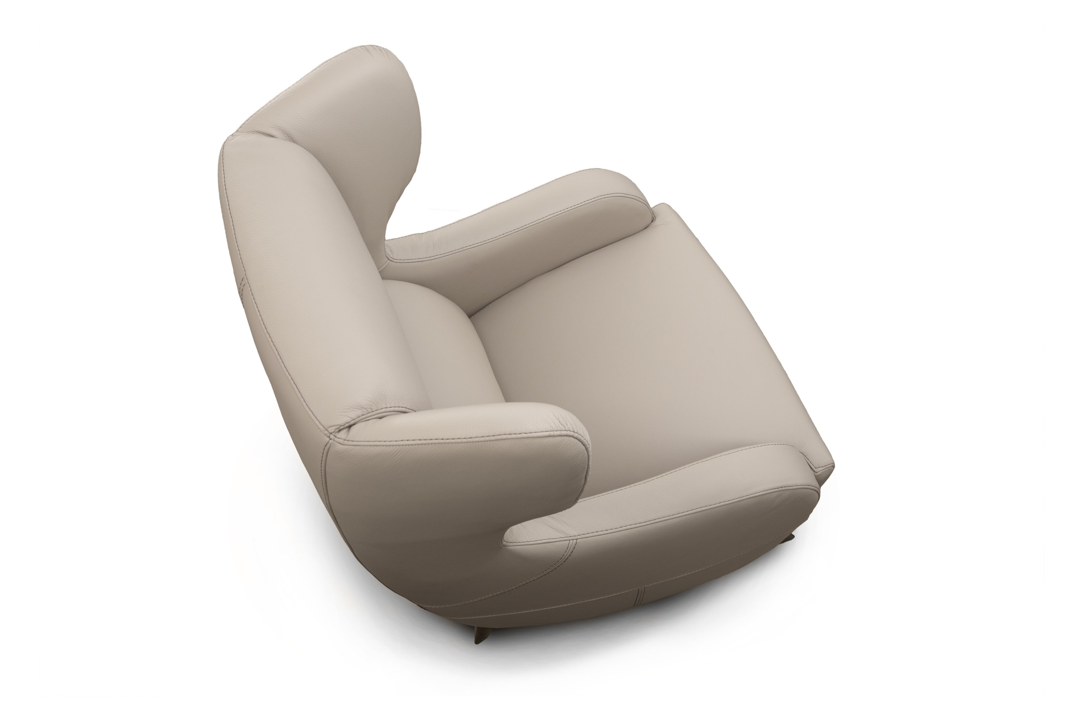 Sillón de diseño base giratoria Modelo CHARLOTTE en piel
