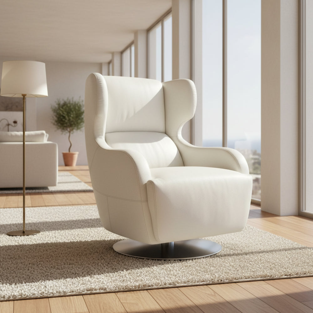 Sillón orejero Modelo CHARLOTTE Tapizado en piel