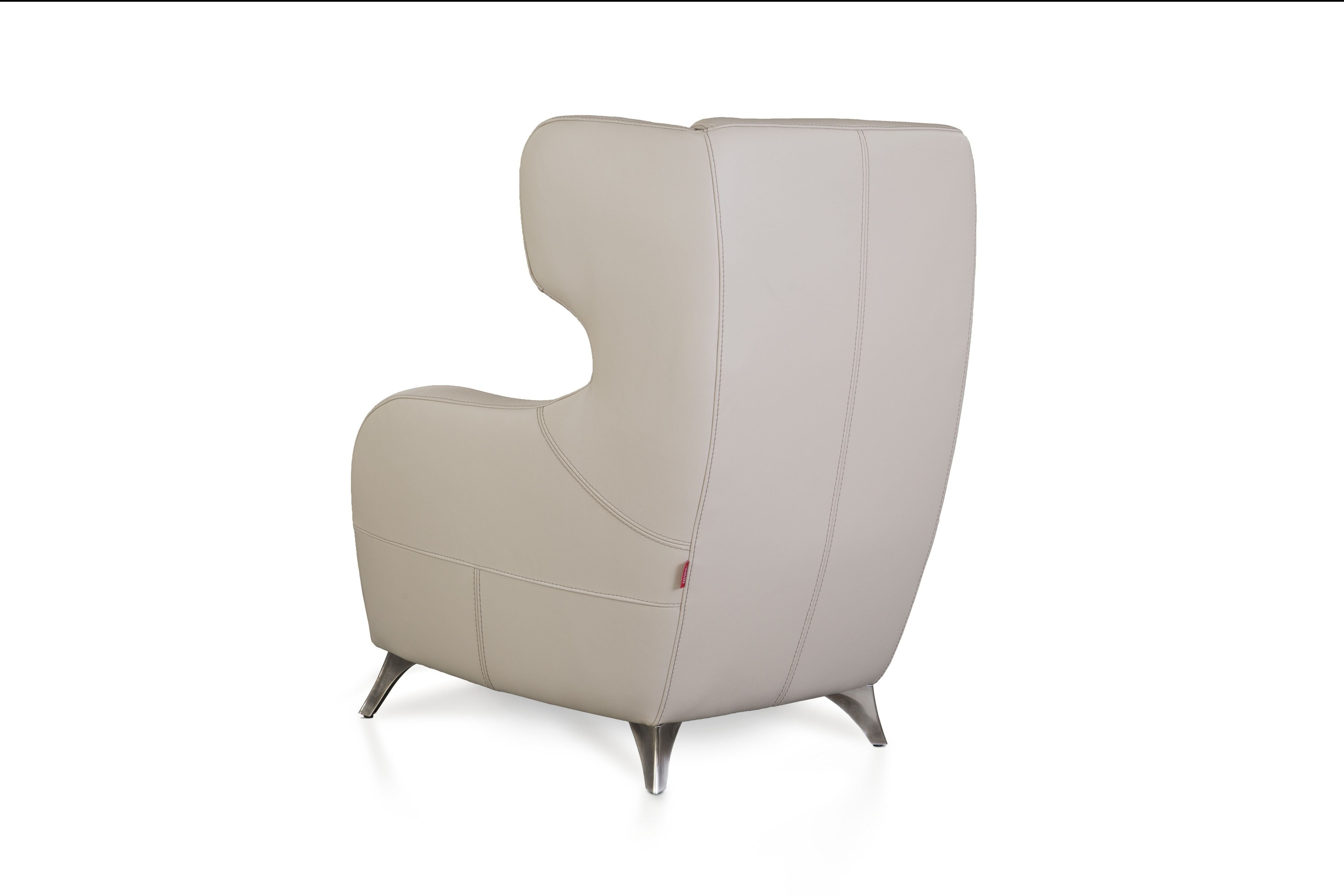 Sillón de diseño base giratoria Modelo CHARLOTTE en piel