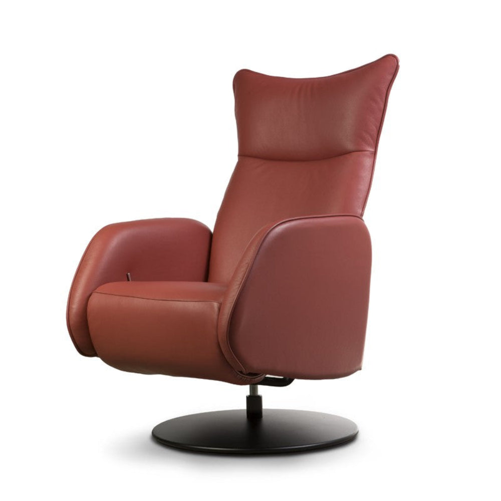 Sillón Relax pie de disco modelo PHILLY Tapizado en Piel