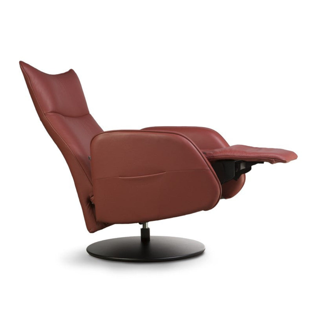 Sillón Relax giratorio de diseño modelo PHILLY en piel natural