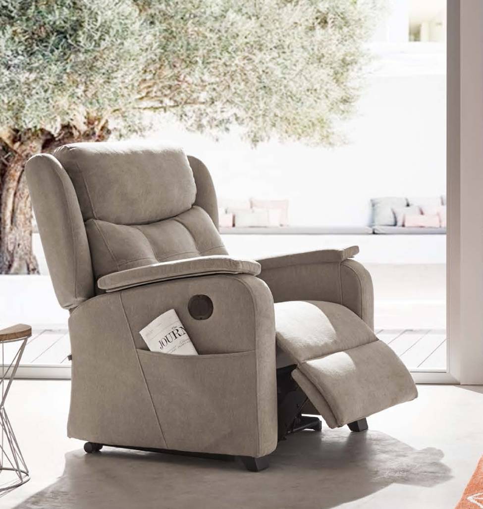 Sillón relax eléctrico Power Lift ( 1 motor ) modelo TREBOL en tela