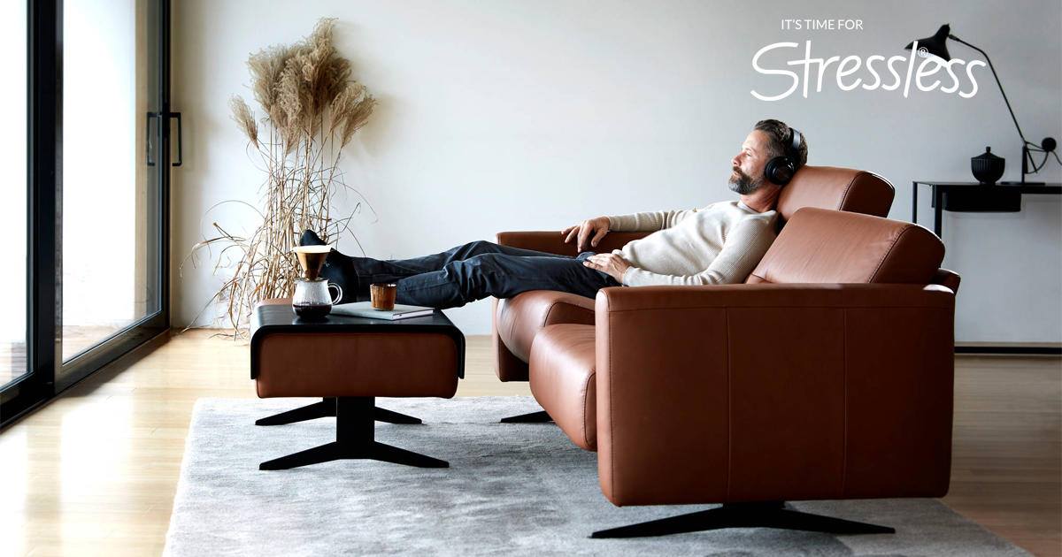 Sofá Stressless modelo STELLA en piel Paloma