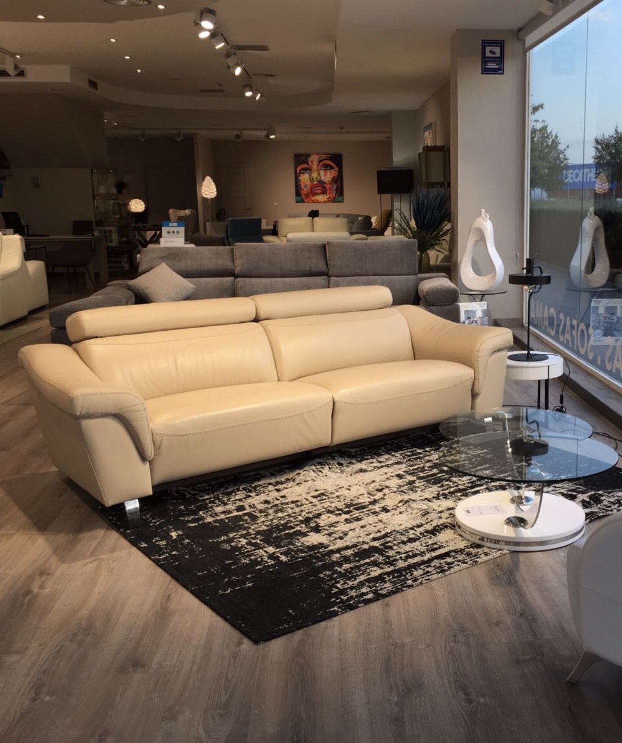 Sofá con relax modelo PADOVA en piel
