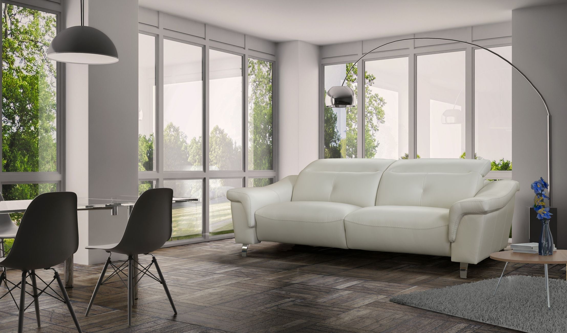 Sofá de diseño Modelo HAUSMAN en piel blanca