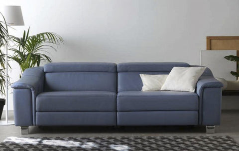 Sofa relax de piel con cabezales abatibles modelo ALESSIO