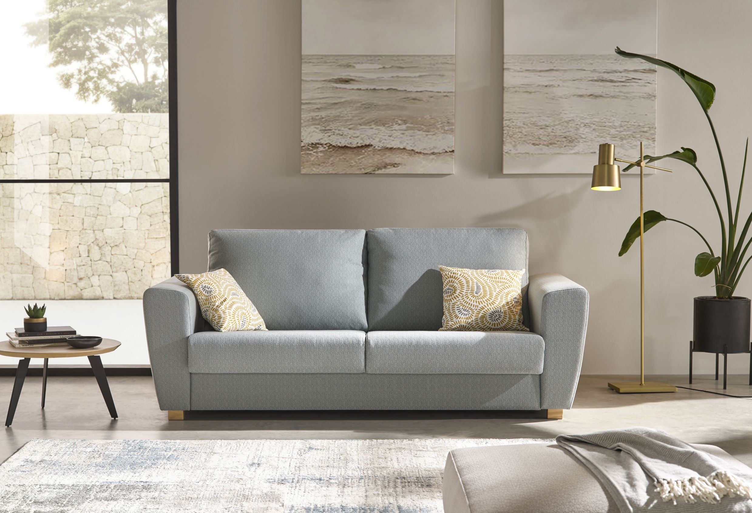Sofá cama de diseño con sistema Italiano modelo TINA