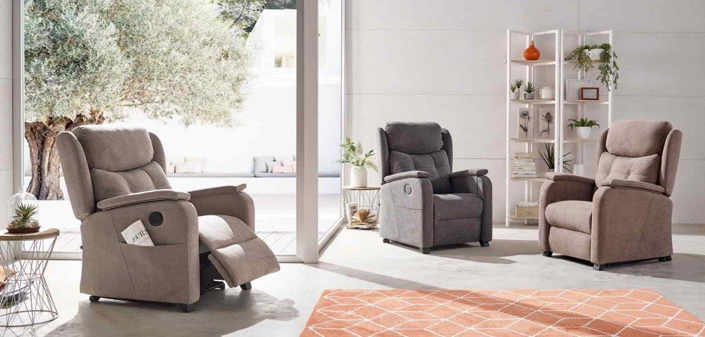 Sillón relax eléctrico ( 1 motor ) modelo TREBOL en tela