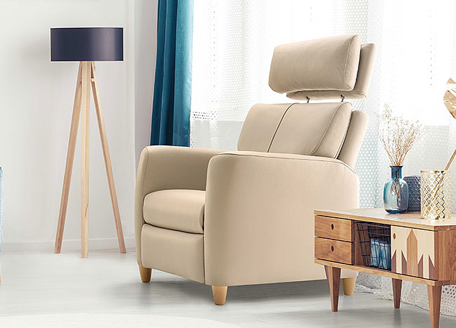 butaca relax manual modelo CAPRICE en piel confort