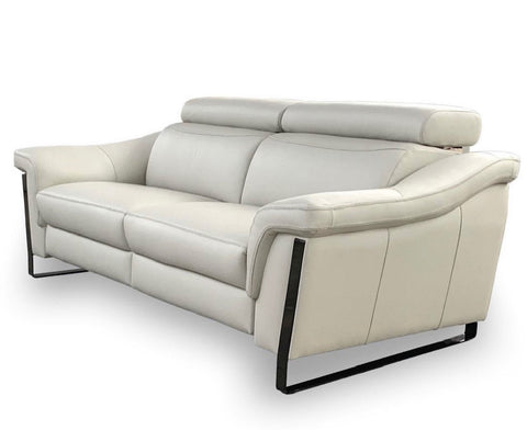 Sofá relax de diseño modelo COPPOLA tapizado en piel color blanco