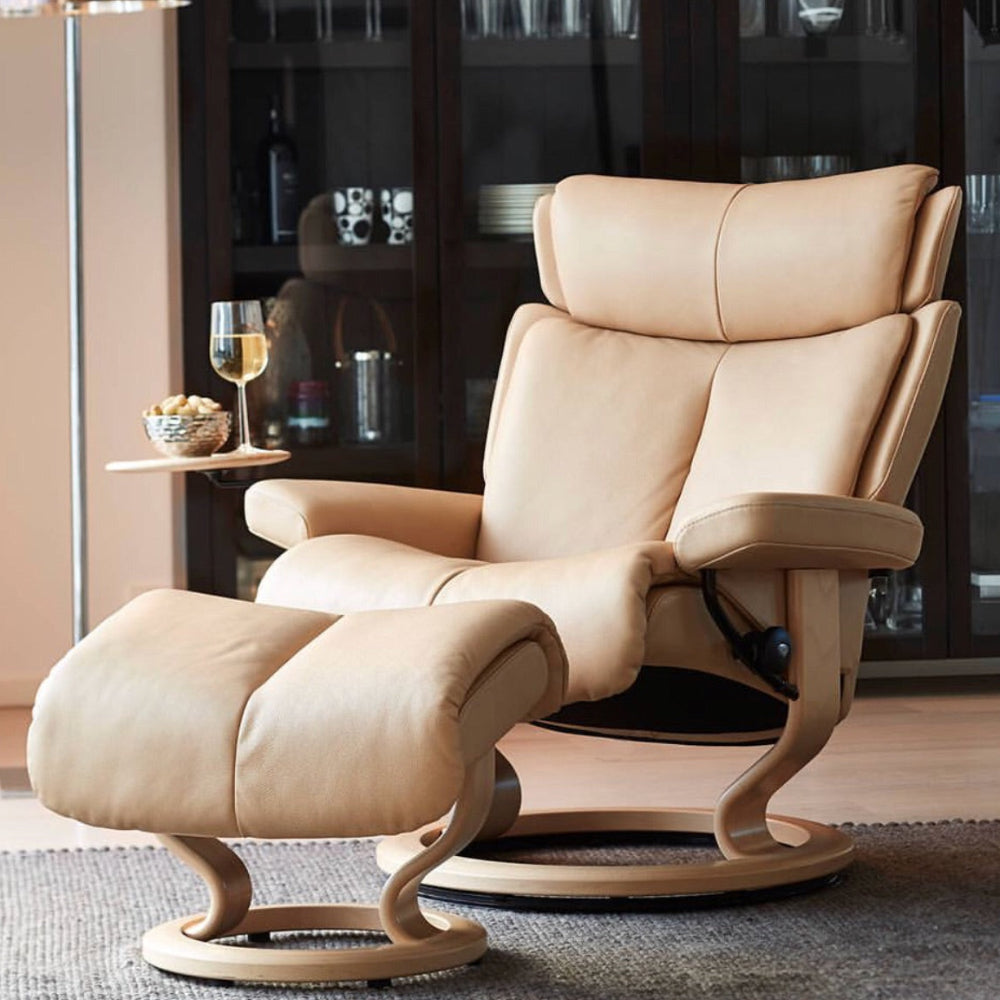 Sillon modelo MAGIC Classic Plus™ System de STRESSLESS en piel Paloma