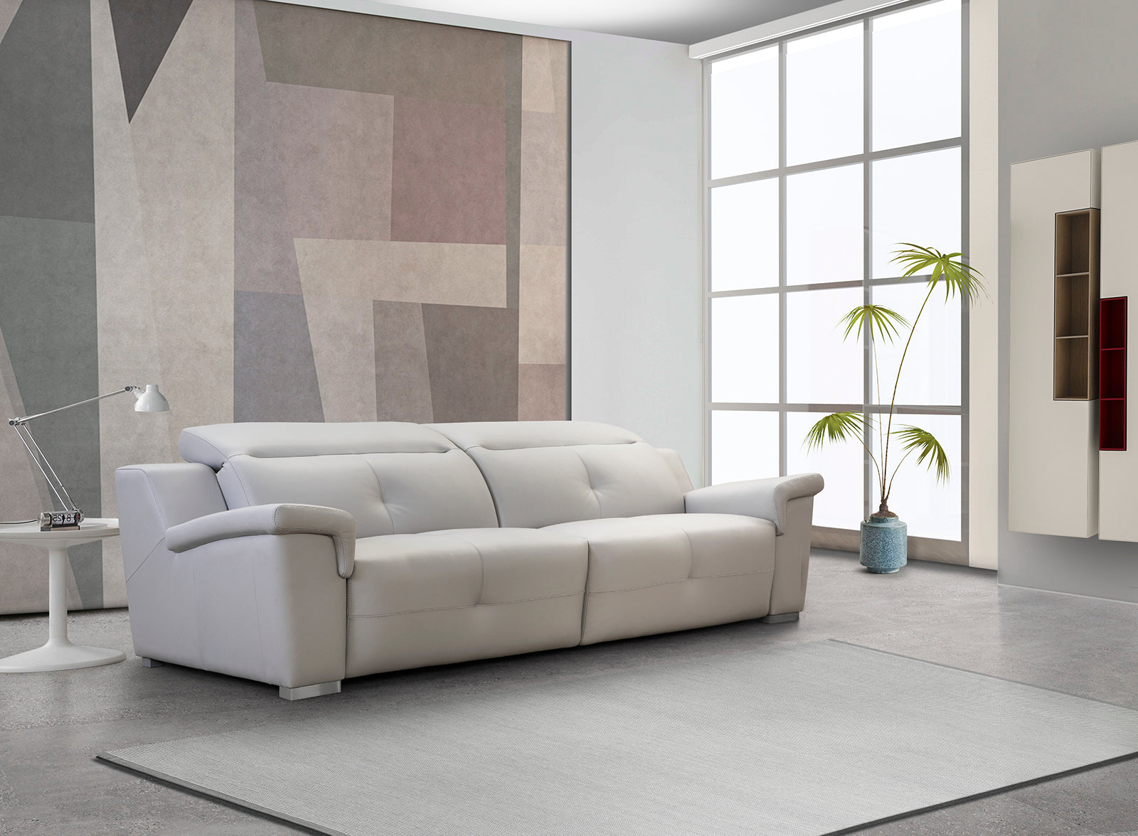 Sofá de diseño 2 asientos relax modelo IZZARA en piel