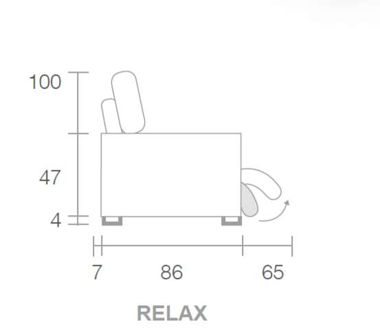 Chaiselongue de fondo reducido con asientos relax modelo BUTTERFLY