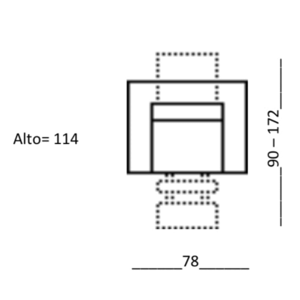 medidas del sillon modelo zeus