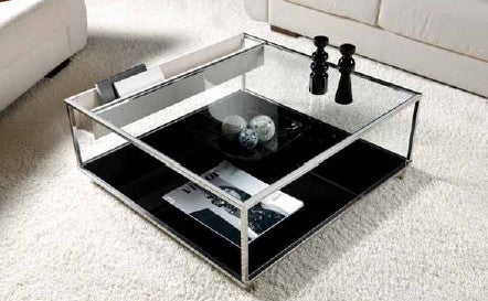 Mesa Acero y Cristal Con Revistero