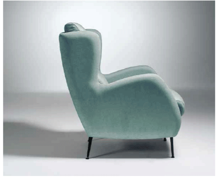 Butaca orejero de diseño  modelo ROCK tejido color menta