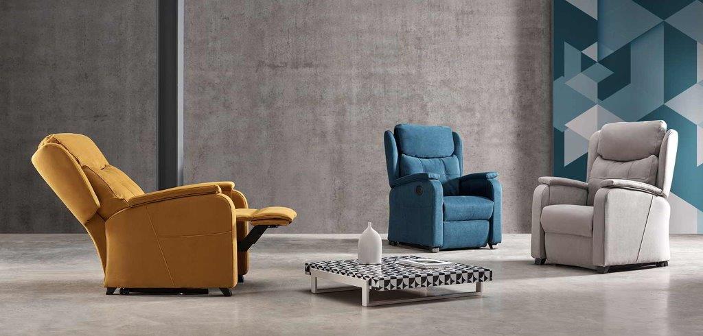 Sillón 2 motores mecanismo power lift modelo TREBOL en tela
