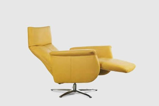 Sillón de diseño relax giratorio modelo THAIS en piel natural