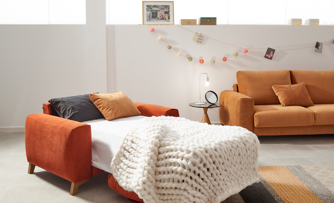 sofa cama naranja