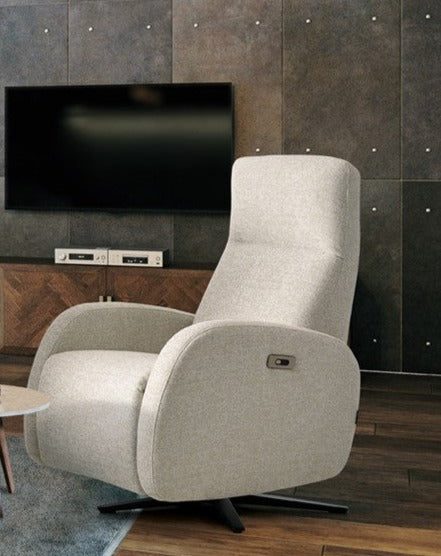Sillón relax eléctrica giratorio modelo WISCONSIN en Tela Crevin Libra