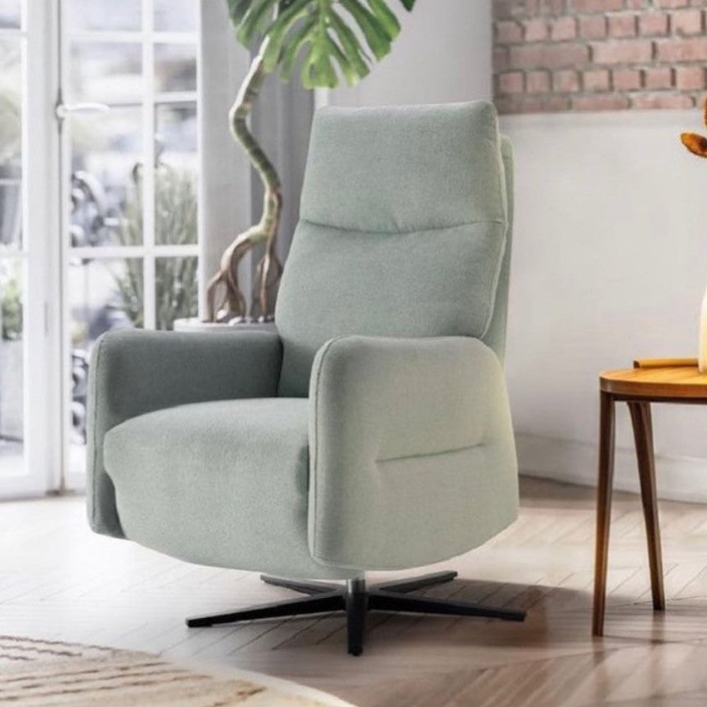 Sillón giratorio con relax eléctrico modelo ZEPPELIN tela Aquaclean