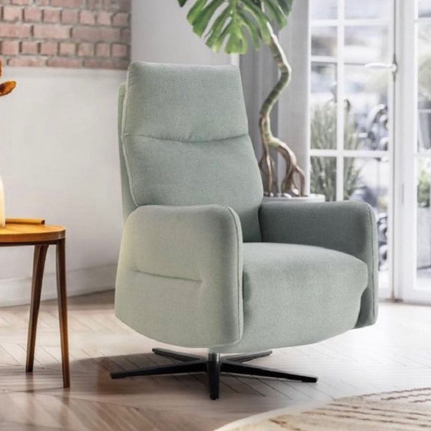 Sillón giratorio con relax eléctrico modelo ZEPPELIN tela Aquaclean