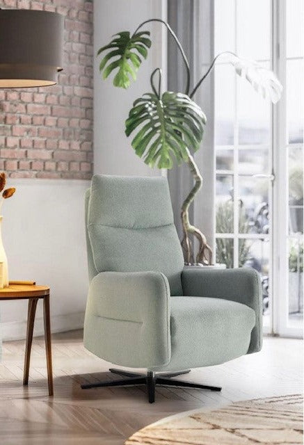 Sillón giratorio con relax eléctrico modelo ZEPPELIN tela Aquaclean