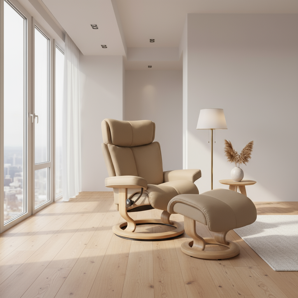 Sillon modelo MAGIC Classic Plus™ System de STRESSLESS en piel Paloma