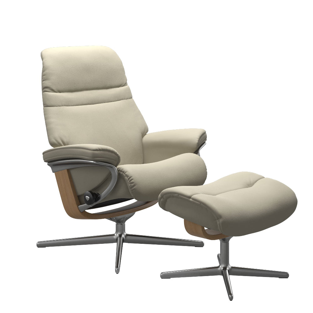 Sillón modelo SUNRISE Cross Plus™ System BalanceAdapt™ de Stressless en piel Paloma