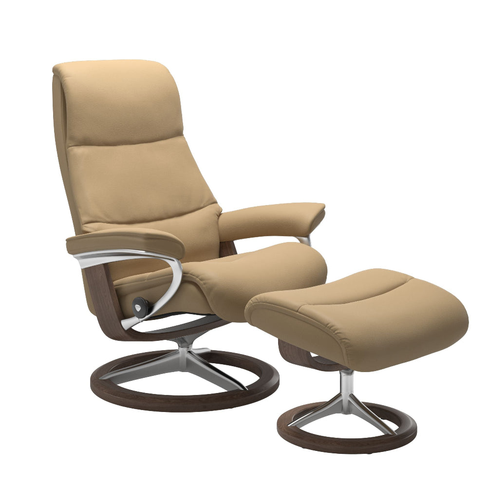 Sillón modelo VIEW Signature Chrome Plus™ System BalanceAdapt™ en piel Paloma