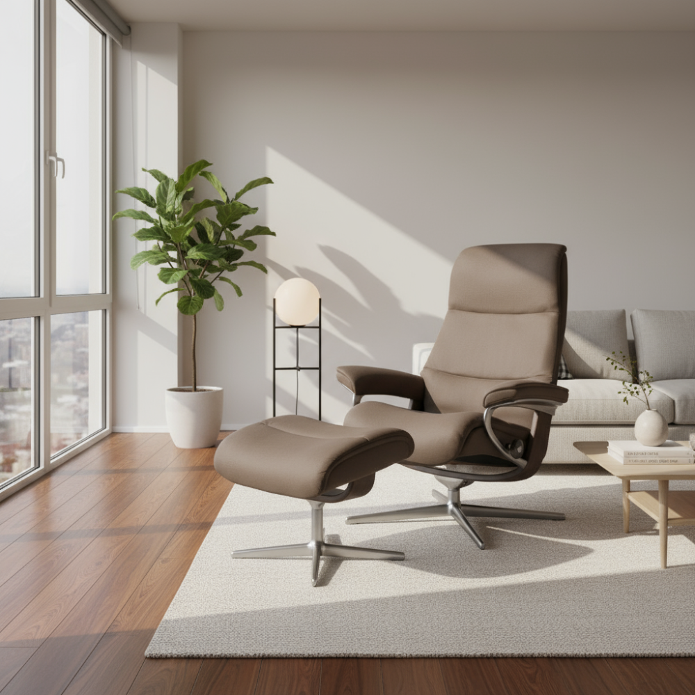 Sillón modelo VIEW Cross Plus™ System BalanceAdapt™ de Stressless en piel Batick