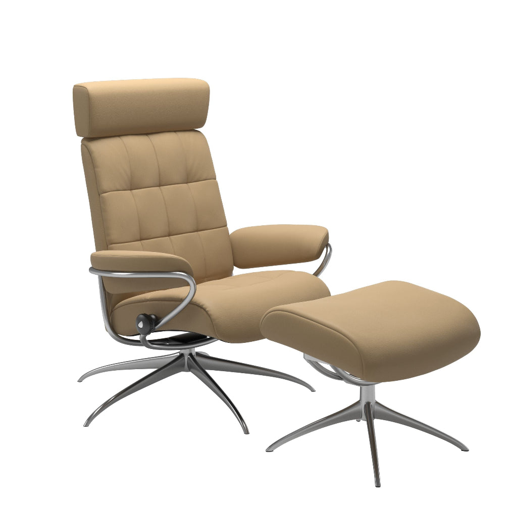 Sillón de Stressless® modelo LONDON Pie Star base Plus™ System BalanceAdapt™ piel Paloma
