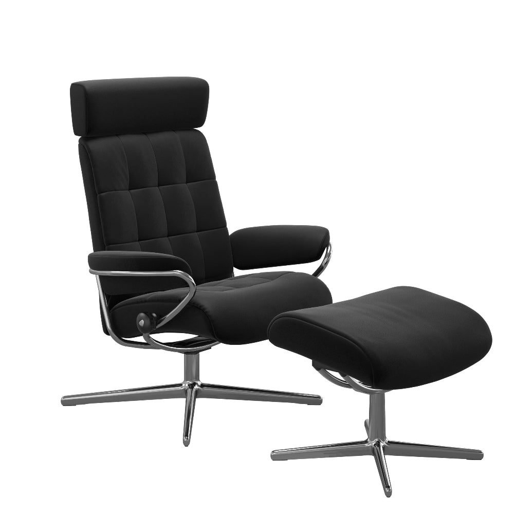 Sillón de Stressless® modelo LONDON Pie Cross base Plus™ System BalanceAdapt™ piel Batick