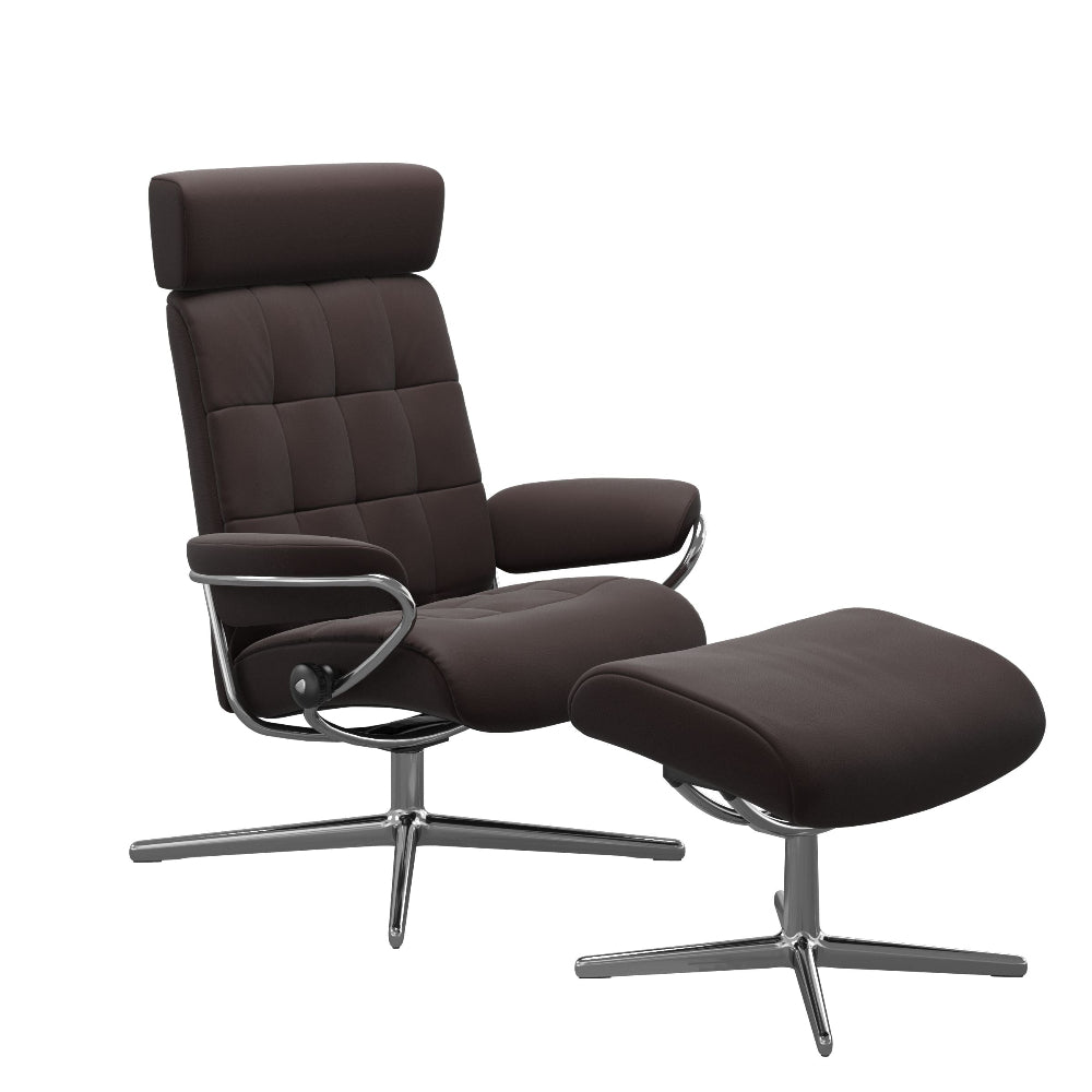 Sillón de Stressless® modelo LONDON Pie Cross base Plus™ System BalanceAdapt™ piel Paloma